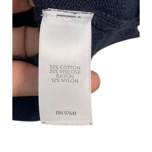 J. Jill Button Front Cardigan Women’s XL petite Blue Cotton Sweater Half Sleeve - Picture 7 of 9